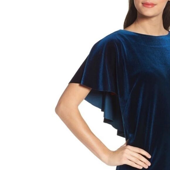 NEW with tags Felicity & Coco velvet flutter sleeve mini dress, size MP. - Picture 4 of 10